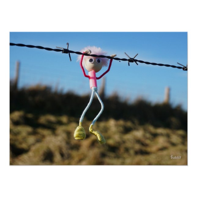 Kracht patser Fubby aan Prikkeldraad. Poster (Vorderseite)