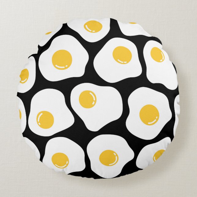 Krächtige Eier: Vintag sonderbar. Rundes Kissen (Vorderseite)