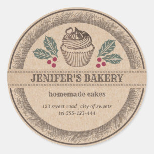 Kraft Bäckerei Homemade Ferienhaus Runder Aufkleber