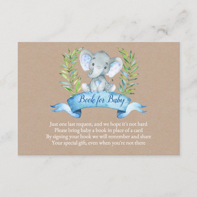 Kraft Boy Rustic Elephant Books for Baby Insert (Vorderseite)