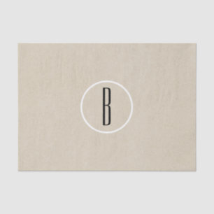 Kraft Braun Chic Monogramm Buchstabe Initial Rusti Seidenpapier