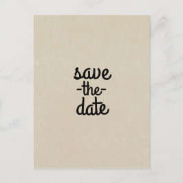 Kraft Brown Chic Rustic Wedding Save the Date Ankündigungspostkarte
