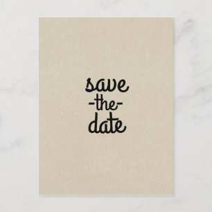 Kraft Brown Chic Rustic Wedding Save the Date Ankündigungspostkarte