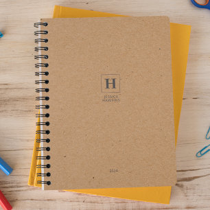 Kraft Brown Classic Monogram Personal Weekly Planer