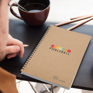 Kraft Brown Pickleball Personal Weekly Planer