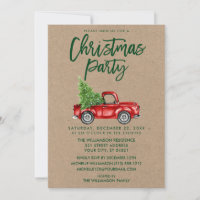Kraft Brush Script Vintag Truck Weihnachts-Party G