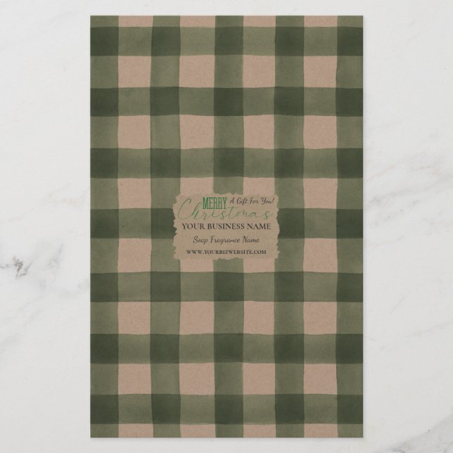 Kraft Buffalo Karo Soap Wrap Paper Sheet - Satin (Vorderseite)