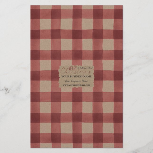 Kraft Buffalo Karo Soap Wrap Paper Sheet - Satin (Vorderseite)