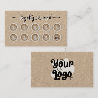 Kraft Coffee Cup Customize Text Business Cafe Shop Treuekarte