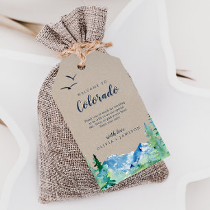 Kraft Colorado Hochzeit in Urlaubsort Willkommen Geschenkanhänger