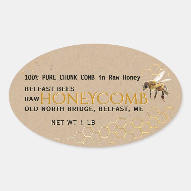 Kraft Comb Honey in Rectangle, Circle, Square oder Ovaler Aufkleber (Vorderseite)