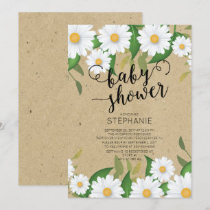 Kraft Daisy Blume Kinderdusche Einladung