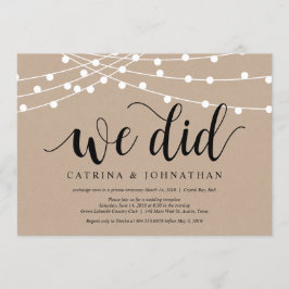 Kraft der String-Lights, Schwarzer Schriftart, Hoc Einladung