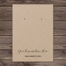 Kraft Elegante Script Custom Earring Card
