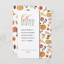 Kraft Fall Theme Baby Shower Diaper Raffle Einladung