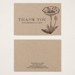 Kraft Floral Danke Einlege Schmuck Karte