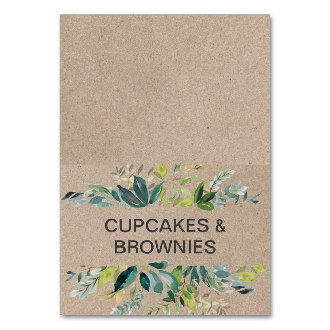 Kraft Foliage Buffet Food Labels Tischnummer (Vorderseite)