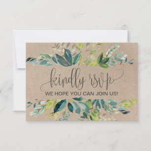 Kraft Foliage Hochzeitswebsite RSVP-Karte RSVP Karte