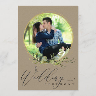 KRAFT FOLIAGE WATERCOLOR FOTO OVERLAY WEDD EINLADUNG