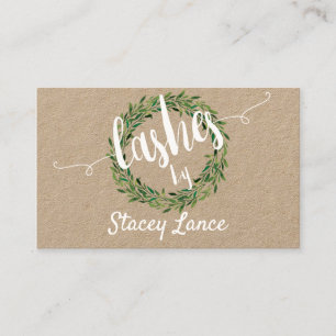 Kraft Foliage Wreath Lashes Visitenkarte