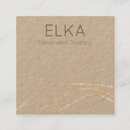 Kraft Gold Dots Square Erring Display Card Quadratische Visitenkarte
