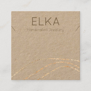 Kraft Gold Dots Square Nekklace Display Card Quadratische Visitenkarte