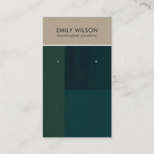 KRAFT GREEN FARBBLOCK STUD ARRING DISPLAD KARTE