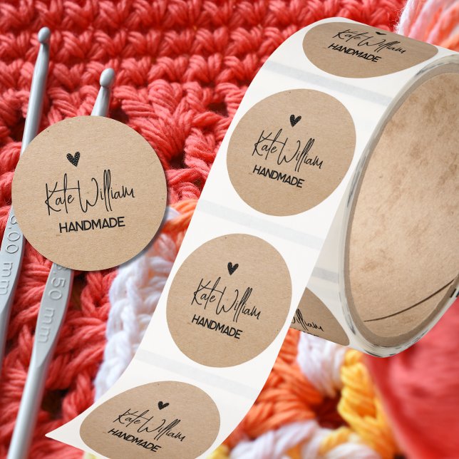  kraft handmade by heart stickers  (Von Creator hochgeladen)