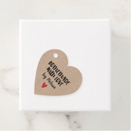 Kraft hausgemacht mit Liebe-Herz-Geschenktasten Geschenkanhänger