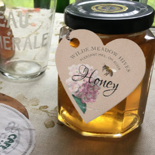 Kraft Heart Honey Jar Hang Tag Bee Blume Geschenkanhänger