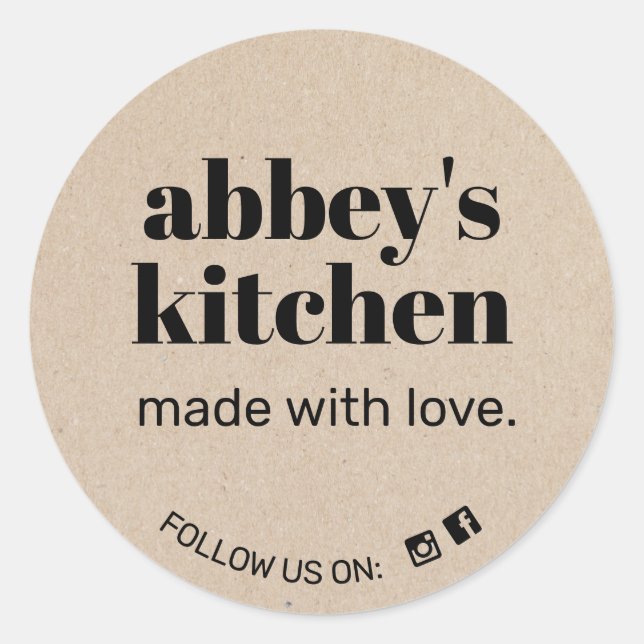 Kraft Hinzufügen von gebackenen Gütern zum Logo Runder Aufkleber (Vorderseite)