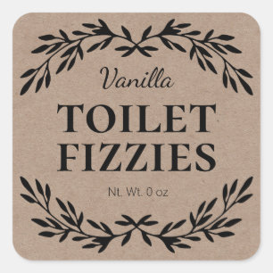Kraft Homemade Fizzy Toilettenreiniger einfache La Quadratischer Aufkleber