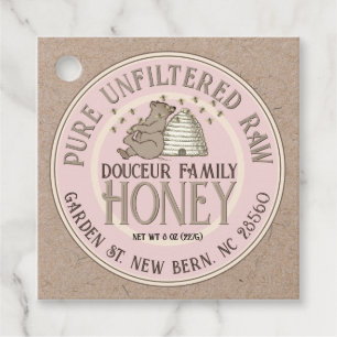 Kraft Honey Bear Jar Tag Skep Little Bear Bienen Geschenkanhänger