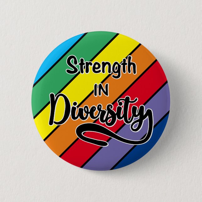 "Kraft im Diversity" Rainbow-Inklusivität Button (Vorderseite)