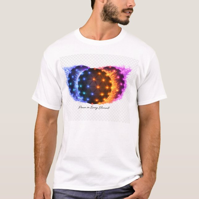 Kraft in jedem Element | Feuer- und Eisenergiesphä T-Shirt (Vorderseite)