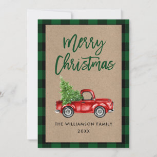 Kraft Karo Pinsel Schrift Vintage LKW Weihnachten