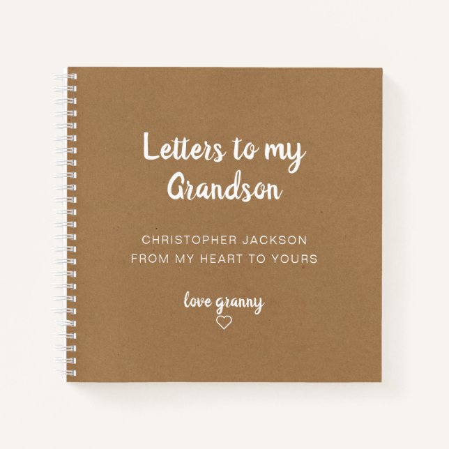 Kraft Letters to My Grandson Keepake Journal Notizbuch (Vorderseite)