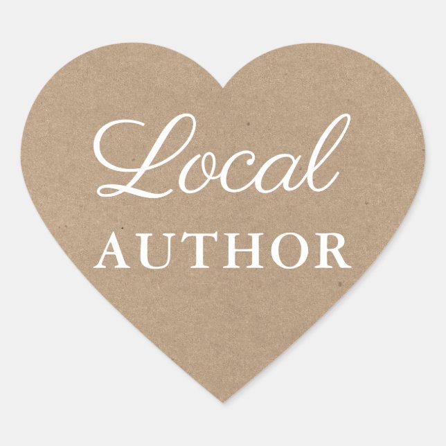 Kraft Local Author Writer Book Promo Heart Herz-Aufkleber (Vorderseite)