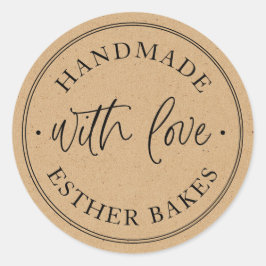 Kraft Made with Love Runder Aufkleber