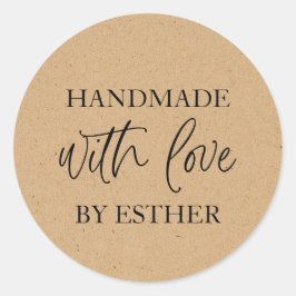 Kraft Made with Love Runder Aufkleber
