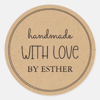 Kraft Made with Love Runder Aufkleber