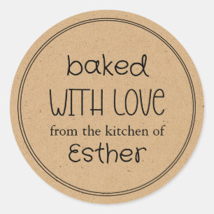 Kraft mit Liebe gebacken Runder Aufkleber