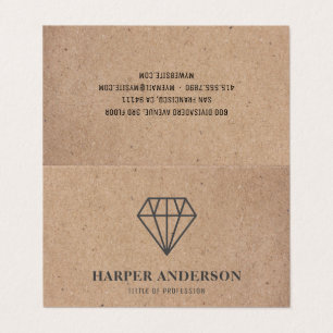 Kraft Modern Black Diamond Logo Juwelier Business Visitenkarten
