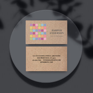 Kraft Modern Colorful Macarons Bäckerei Profession Visitenkarte