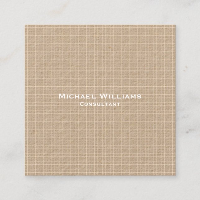 Kraft Modern modische Karo Minimalistisch Beruflic Quadratische Visitenkarte (Vorderseite)