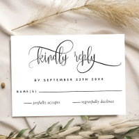 Kraft, moderne rustikale, Script Wedding RSVP Card