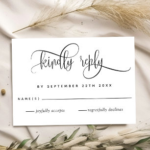 Kraft, moderne rustikale, Script Wedding RSVP Card