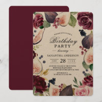 Kraft Moody & rustikale Burgundy Figuren & Blume R