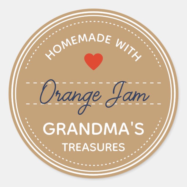 Kraft Paper Brown Jar Labels Handgeschriebene Skri Runder Aufkleber (Vorderseite)