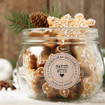 Kraft Paper Christmas Goodies Runder Aufkleber<br><div class="desc">Ein moderner Aufkleber mit Herz- und Kurventypografie über Kraftpapier.</div>